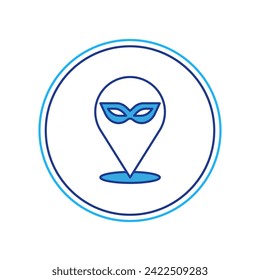 Filled outline Carnival mask icon isolated on white background. Masquerade party mask.  Vector