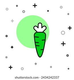 Filled outline Carrot icon isolated on white background.  Vector