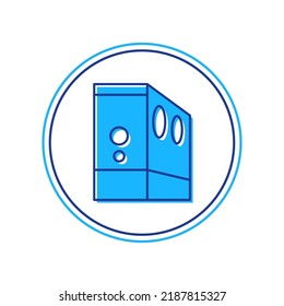 Filled outline Case of computer icon isolated on white background. Computer server. Workstation.  Vector