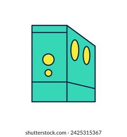 Filled outline Case of computer icon isolated on white background. Computer server. Workstation.  Vector