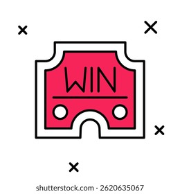 Filled outline Casino win icon isolated on white background.  Vector