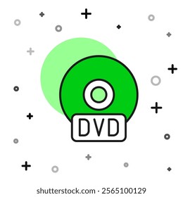 Filled outline CD or DVD disk icon isolated on white background. Compact disc sign.  Vector