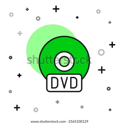 Filled outline CD or DVD disk icon isolated on white background. Compact disc sign.  Vector