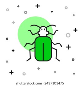 Filled outline Chafer beetle icon isolated on white background.  Vector
