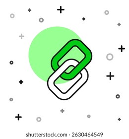 Filled outline Chain link icon isolated on white background. Link single. Hyperlink chain symbol.  Vector