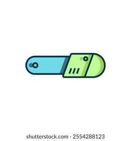 Filled outline Chainsaw icon isolated on white background. Flat filled outline style with shadow. Vector