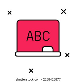 Filled outline Chalkboard icon isolated on white background. School Blackboard sign.  Vector