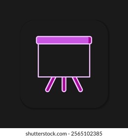 Filled outline Chalkboard icon isolated on black background. School Blackboard sign. Flat filled outline style with shadow. Vector