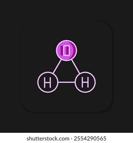 Filled outline Chemical formula for water drops H2O shaped icon isolated on black background. Flat filled outline style with shadow. Vector