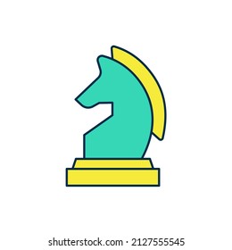 Filled outline Chess icon isolated on white background. Business strategy. Game, management, finance.  Vector