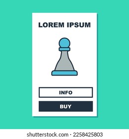 Filled outline Chess icon isolated on turquoise background. Business strategy. Game, management, finance.  Vector