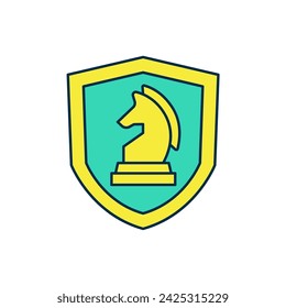 Filled outline Chess icon isolated on white background. Business strategy. Game, management, finance.  Vector