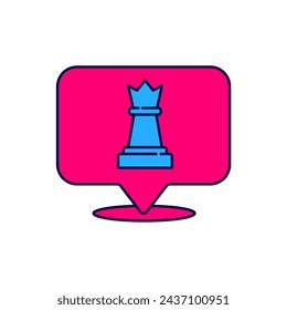 Filled outline Chess icon isolated on white background. Business strategy. Game, management, finance.  Vector