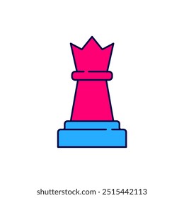 Filled outline Chess icon isolated on white background. Business strategy. Game, management, finance.  Vector