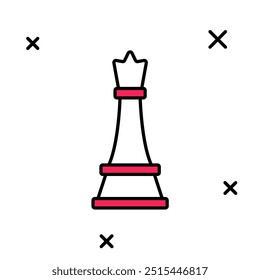 Filled outline Chess icon isolated on white background. Business strategy. Game, management, finance.  Vector