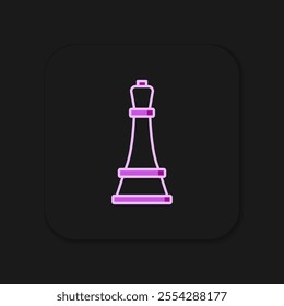 Filled outline Chess icon isolated on black background. Business strategy. Game, management, finance. Flat filled outline style with shadow. Vector