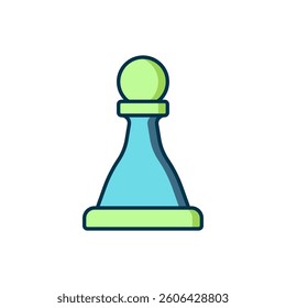 Filled outline Chess icon isolated on white background. Business strategy. Game, management, finance. Flat filled outline style with shadow. Vector