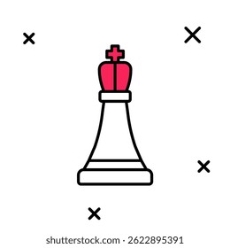 Filled outline Chess icon isolated on white background. Business strategy. Game, management, finance.  Vector