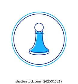 Filled outline Chess pawn icon isolated on white background.  Vector