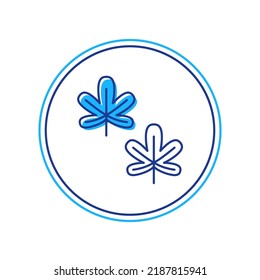 Filled outline Chestnut leaf icon isolated on white background.  Vector