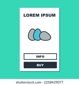 Filled outline Chicken egg icon isolated on turquoise background.  Vector