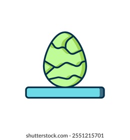 Filled outline Chinese tea egg icon isolated on white background. Flat filled outline style with shadow. Vector