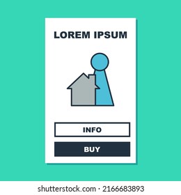 Filled outline Chip for board game icon isolated on turquoise background.  Vector