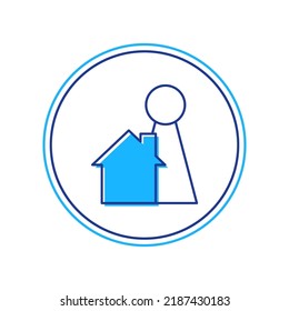 Chip de contorno relleno para el icono de juego de mesa aislado en fondo blanco.  Vector