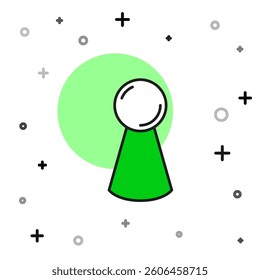 Filled outline Chip for board game icon isolated on white background.  Vector
