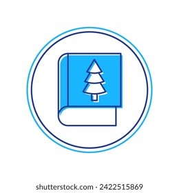 Filled outline Christmas book cover or flyer template icon isolated on white background. Merry Christmas and Happy New Year.  Vector