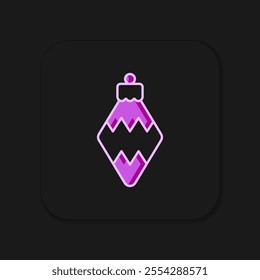 Filled outline Christmas toy icon isolated on black background. Merry Christmas and Happy New Year. Flat filled outline style with shadow. Vector