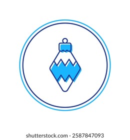 Filled outline Christmas toy icon isolated on white background. Merry Christmas and Happy New Year.  Vector
