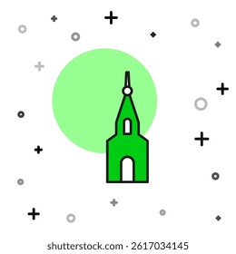 Filled outline Church building icon isolated on white background. Christian Church. Religion of church.  Vector