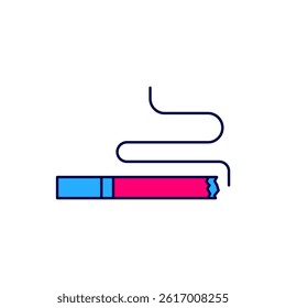 Filled outline Cigarette icon isolated on white background. Tobacco sign. Smoking symbol.  Vector
