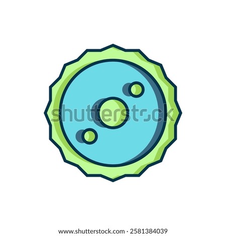 Filled outline Circular saw blade icon isolated on white background. Saw wheel. Flat filled outline style with shadow. Vector