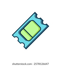 Filled outline Circus ticket icon isolated on white background. Amusement park. Flat filled outline style with shadow. Vector