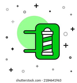 Filled outline Classic Barber shop pole icon isolated on white background. Barbershop pole symbol.  Vector