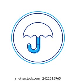 Filled outline Classic elegant opened umbrella icon isolated on white background. Rain protection symbol.  Vector