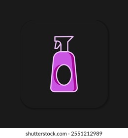 Filled outline Cleaning spray bottle with detergent liquid icon isolated on black background. Flat filled outline style with shadow. Vector