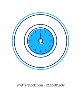Filled outline Clock icon isolated on white background. Time symbol.  Vector