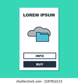Filled outline Cloud or online library icon isolated on turquoise background. Internet education or distance training.  Vector