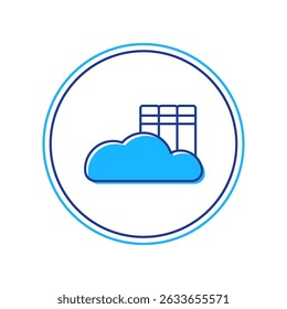 Nube o icono de Biblioteca en línea aislado sobre fondo blanco. Educación en Internet o formación a distancia.  Vector
