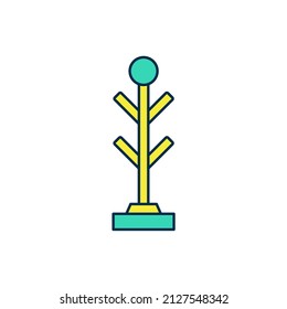 Filled outline Coat stand icon isolated on white background.  Vector