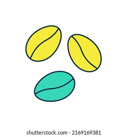 Esquema relleno Icono de café aislado en fondo blanco.  Vector