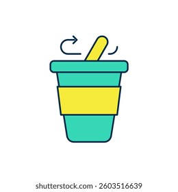 Filled outline Coffee cup to go icon isolated on white background.  Vector
