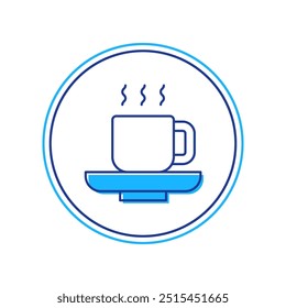Filled outline Coffee cup icon isolated on white background. Tea cup. Hot drink coffee.  Vector