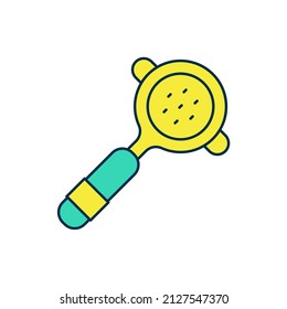 Filled outline Coffee filter holder icon isolated on white background.  Vector