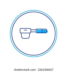 Filled outline Coffee filter holder icon isolated on white background.  Vector