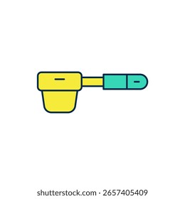 Filled outline Coffee filter holder icon isolated on white background.  Vector