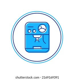 Filled outline Coffee machine icon isolated on white background.  Vector